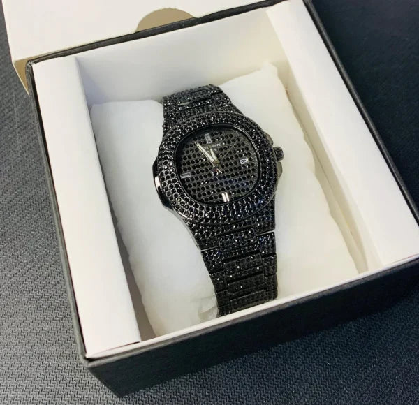 Blacked Iced Out Luxury Chain Watch
