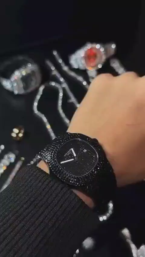 Blacked Iced Out Luxury Chain Watch